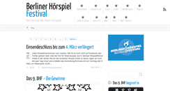 Desktop Screenshot of berliner-hoerspielfestival.de